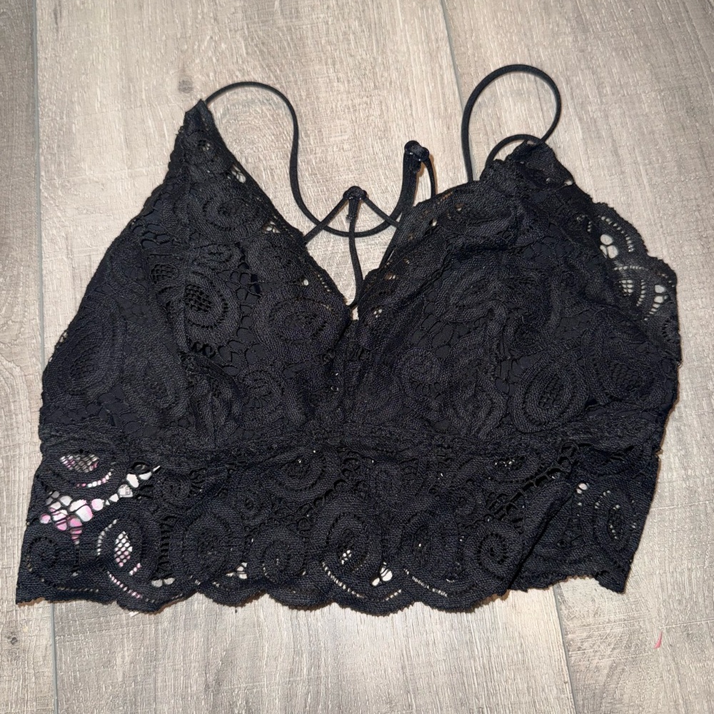 Pink! Elegant Black Lace Bralette